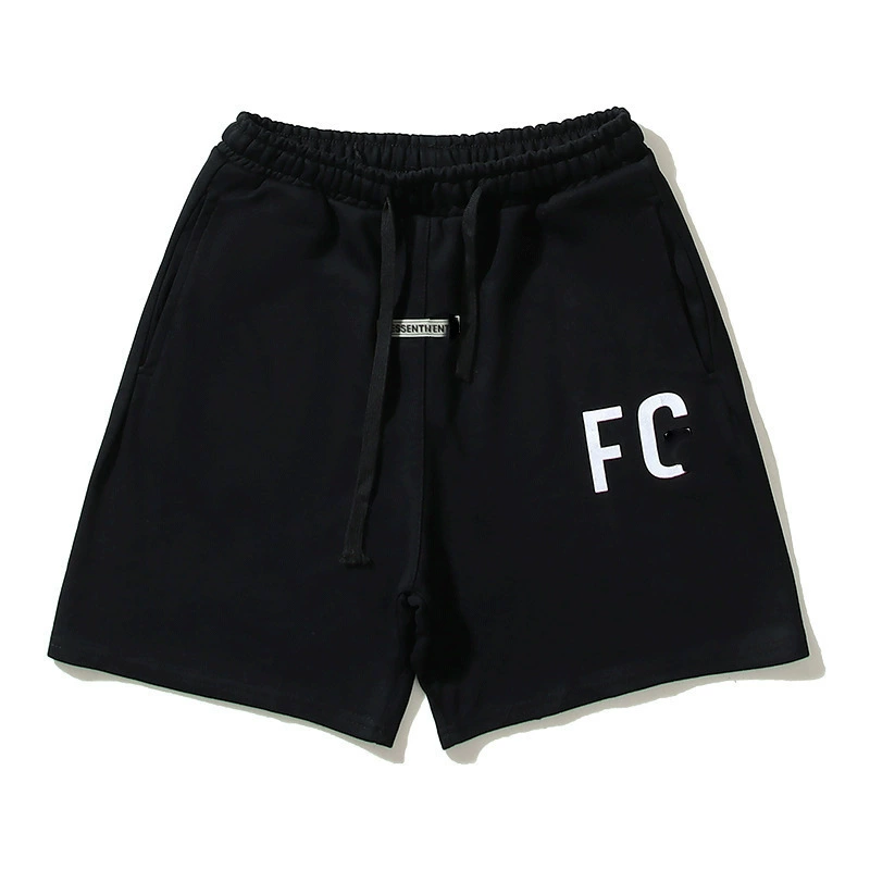High-version FOG main line ESS trendy brand shorts flocking printed summer loose terry cloth sports and casual trousers men
