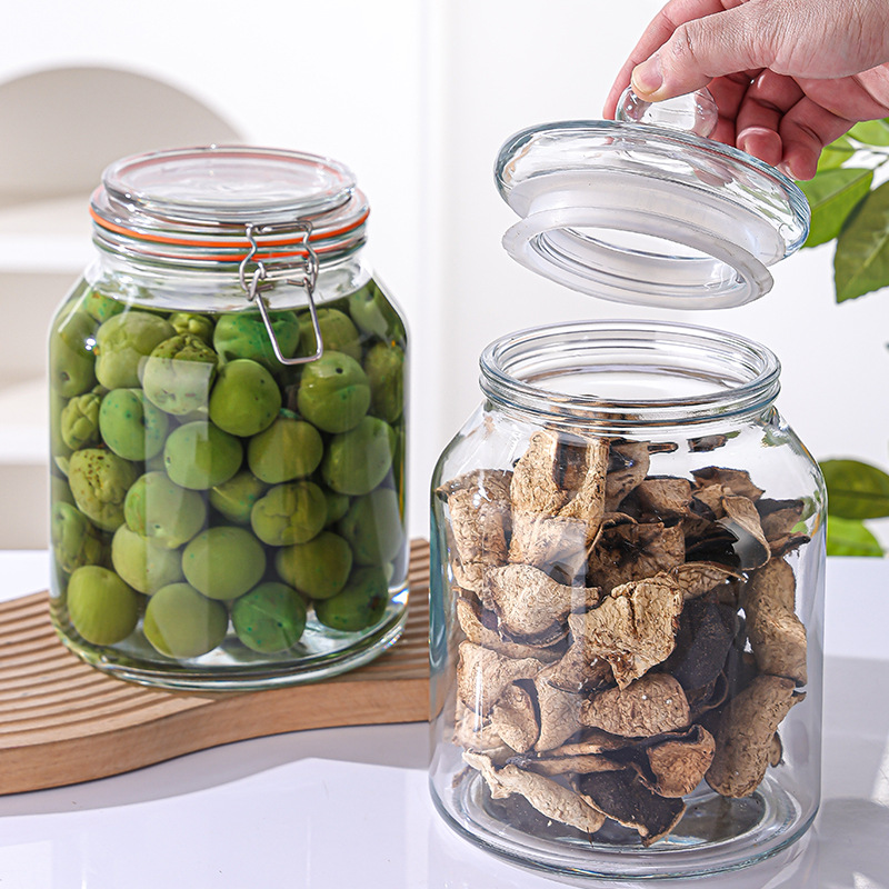 Tanque de almacenamiento de vidrio Tanque especial de almacenamiento de cáscara de mandarina Tanque sellado de vidrio Tarro de té embotellado de vidrio de grado alimenticio