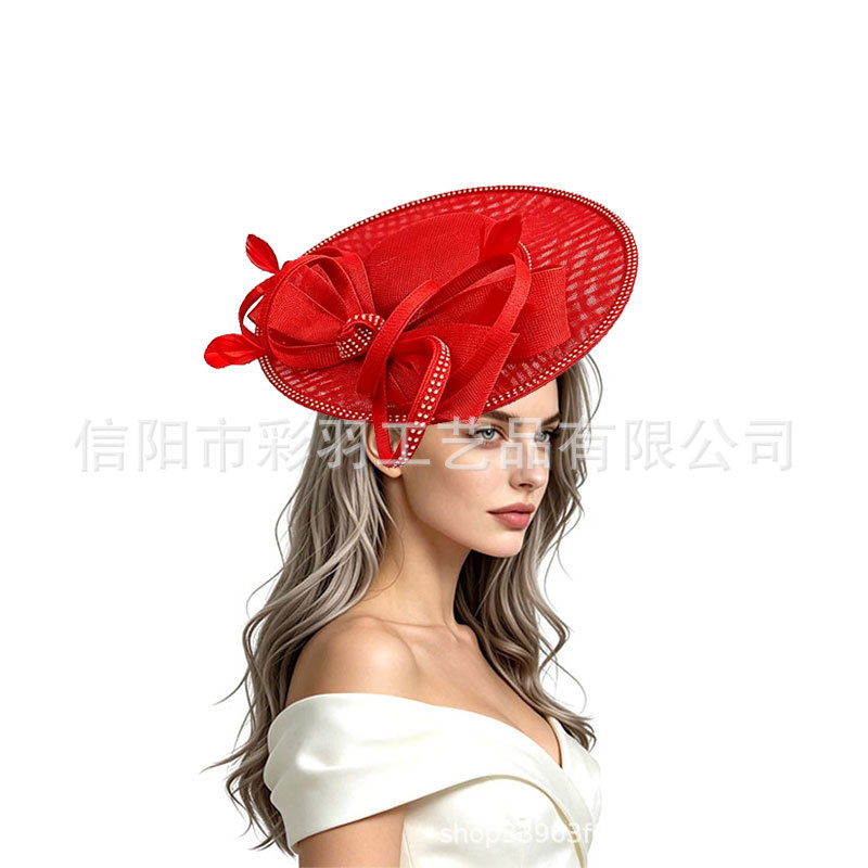 European and American vintage bridal hair accessories, headpiece for horse racing festivals and tea parties, floral mesh dress and cheongsam accessories