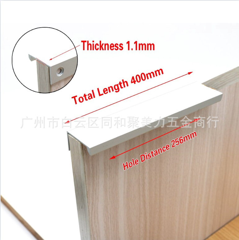 Puerta de armario invisible sin perforaciones mango oculto cajón minimalista moderno mango alargado negro oro plata