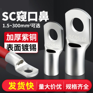 Copper terminal SC16/25/35-6/8/10/12 copper nose copper connector purple copper wire ear peep type direct