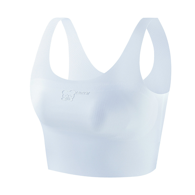 Ropa interior para niños durante el desarrollo, estudiantes de primaria, estilo fino de verano, seda de hielo sin costuras, chaleco para niñas de 10 a 12 años, primera etapa