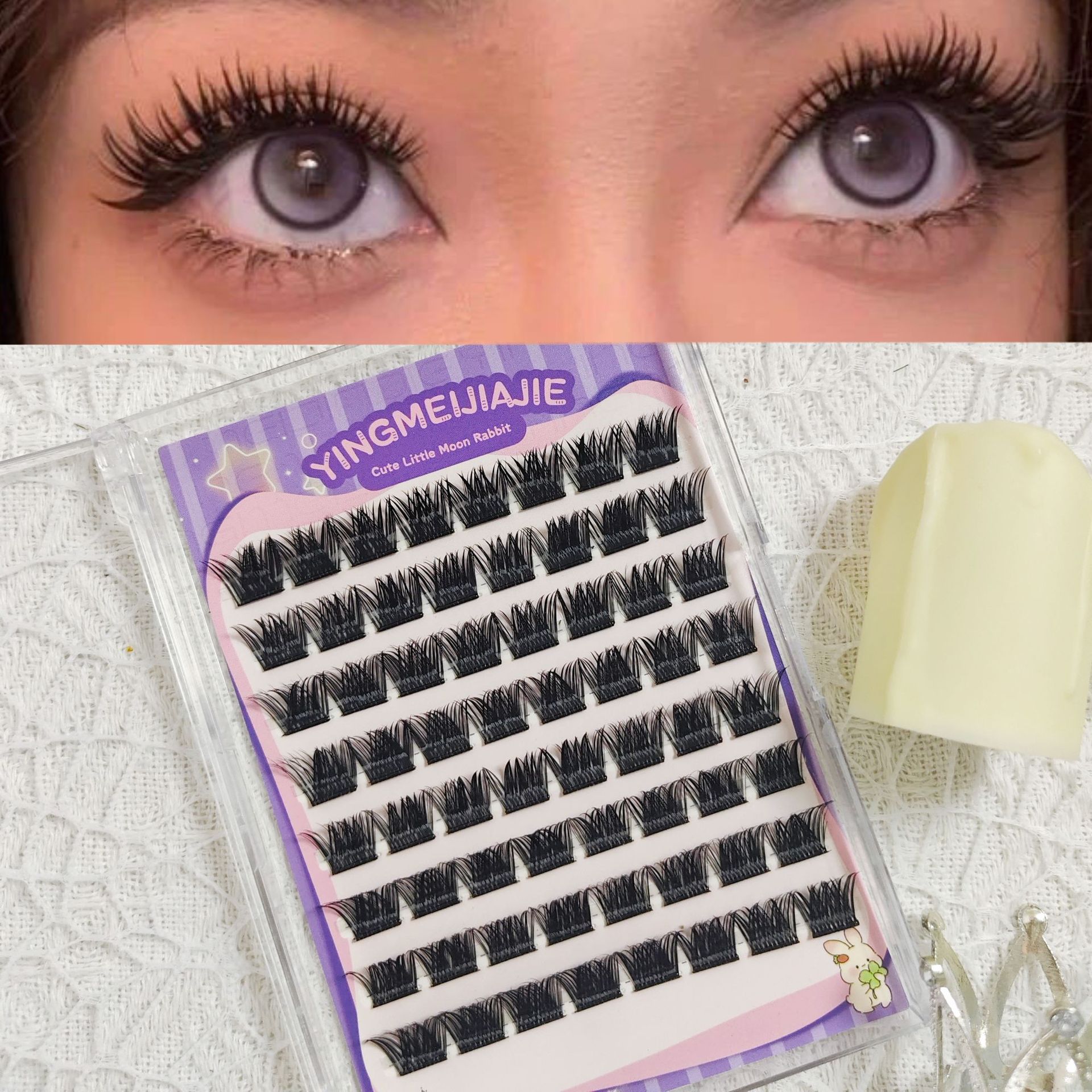 Caja de regalo de pestañas falsas transfronterizas empaquetadas ocho filas YF28 estilo natural y estilo de juego de roles sin pegamento pestañas falsas