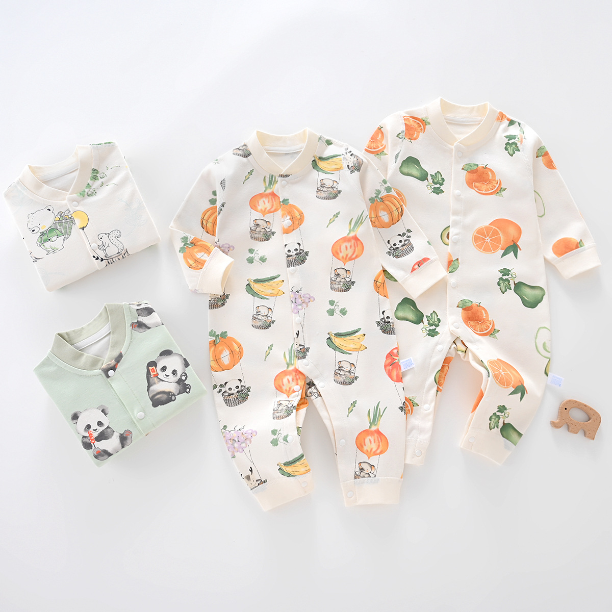 Bebé mono primavera y otoño algodón recién nacido Ropa niños y niñas bebé mameluco sin hueso mameluco ropa infantil