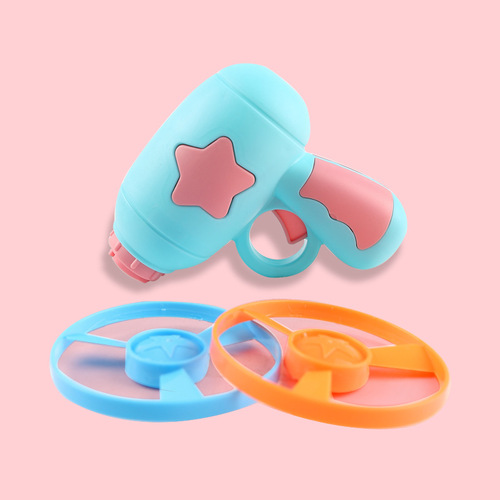 Cat toy flying disc gun new bamboo helicopter pistol cat interactive gadget flying saucer gun cat teaser anti-boredom toy gun