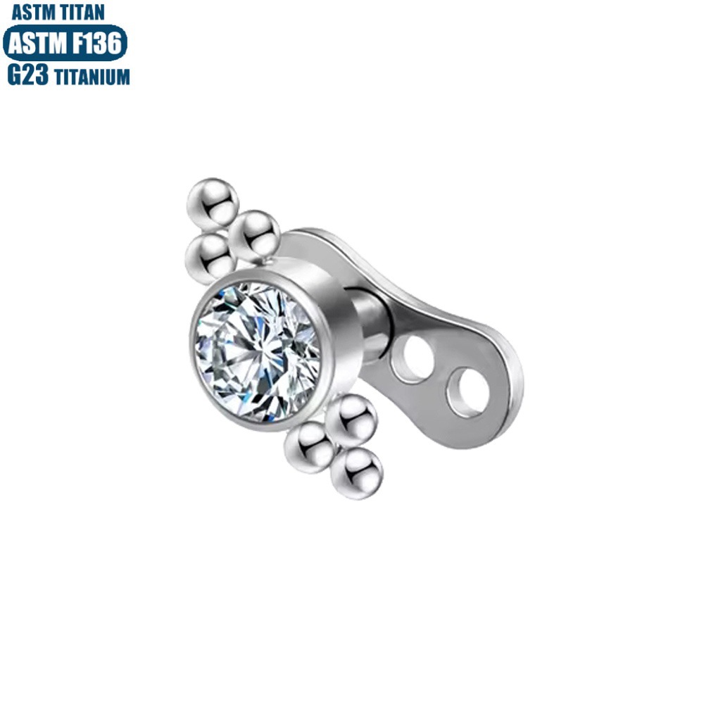 Labret stud lip piercing jewelry styling detail