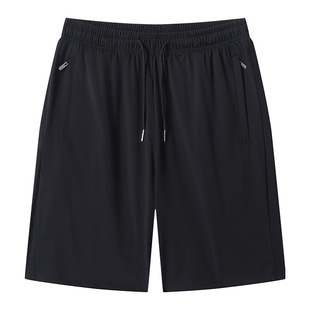 Ice Silk High-Elastic Men's Shorts Large Size Plus Fat Casual Sports Pants Summer Thin Beach Pants Quick-Drying
