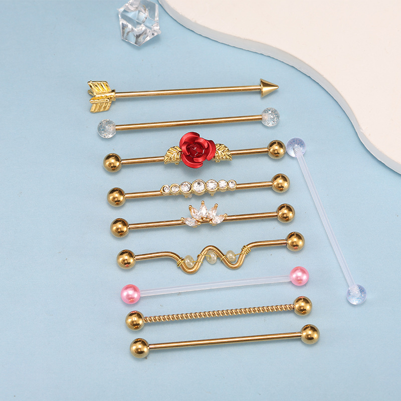 Pointed titanium steel lip stud product view