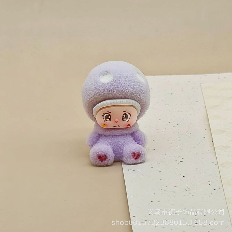 人気のクロスボーダー樹脂キノコヘッド人形キーホルダーペンダントかわいい立体漫画デスクトップ装飾品卸売|undefined