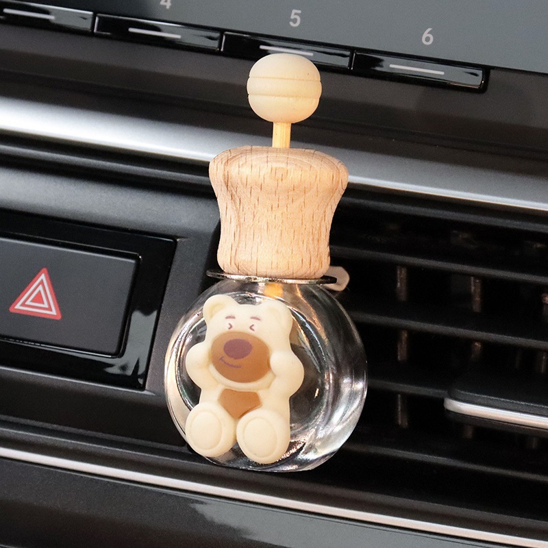 Fragancia de coche, líquido volátil, botella vacía, aceite esencial de aromaterapia autoinstalado, aire acondicionado, salida de aire, té blanco, fragancia ligera, dibujos animados duraderos, lindo