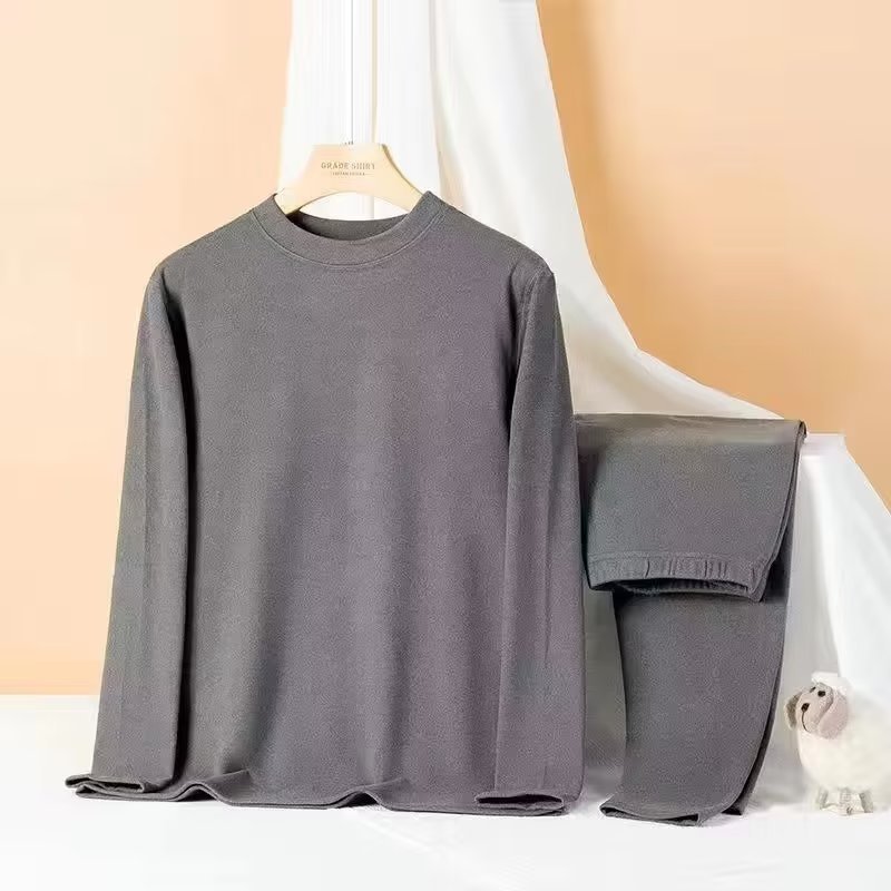 Source Manufacturer Tops T-Shirt Long Autumn and Winter Men's t Slim Fit German Velvet Heating Round Neck Bottoming Shirt Thermal Intimates Double-Sided