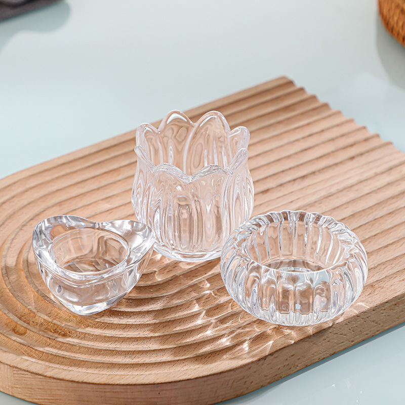 Spot Wholesale Roman Light Luxury French Retro Crystal Candle Holder Glass Aromatherapy Candlelight Aromatherapy Candle Glass Cup