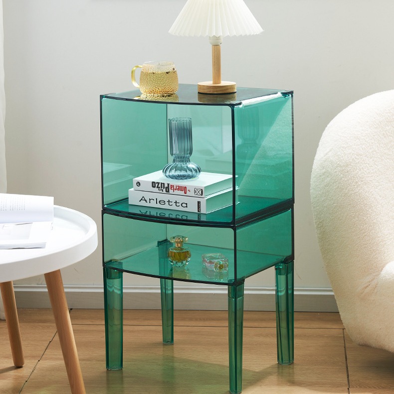 Nordic Style PC Creative Bedside Cabinet Simple Sofa Side Cabinet Acrylic Internet Popular Transparent Storage Cabinet Bath Storage Cabinet