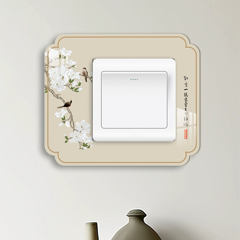 ▧ Креативный акриловый защитный чехол для выключателя от загрязнений, декор для спальни и гостиной, настенное украшение в новом китайском стиле для маскировки неприглядных участков.
