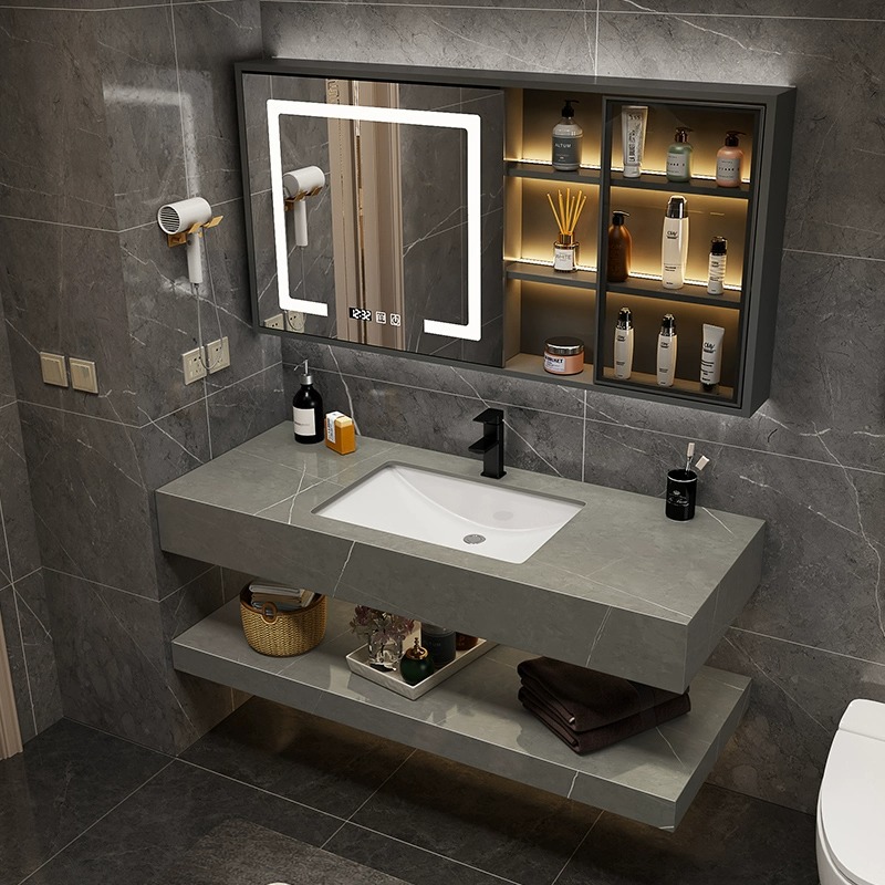 Baño de lavabo integral de tabla de roca gabinete de baño combinación de gabinete de baño moderno simple lavabo de hotel lavabo de mano