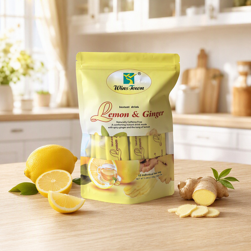 Instant Lemon Ginger Tea by Lemonwins Health Tea Factory, Portable and Convenient Instant Lemon Ginger Tea by Lemonwins Health Tea Factory, Portable and Convenient
