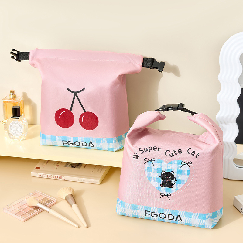 便携卡通手提化妆包家用大容量防水防尘收纳包户外旅行出差手提包
