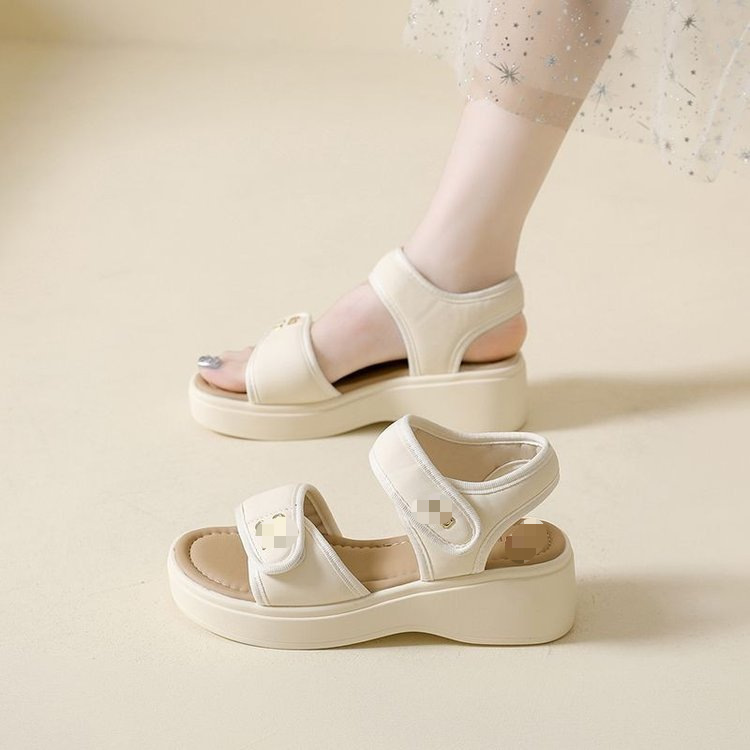 Francia con falda velcro sandalias para mujeres 2026 verano versátil suela suave no se cansa pies antideslizantes sandalias deportivas