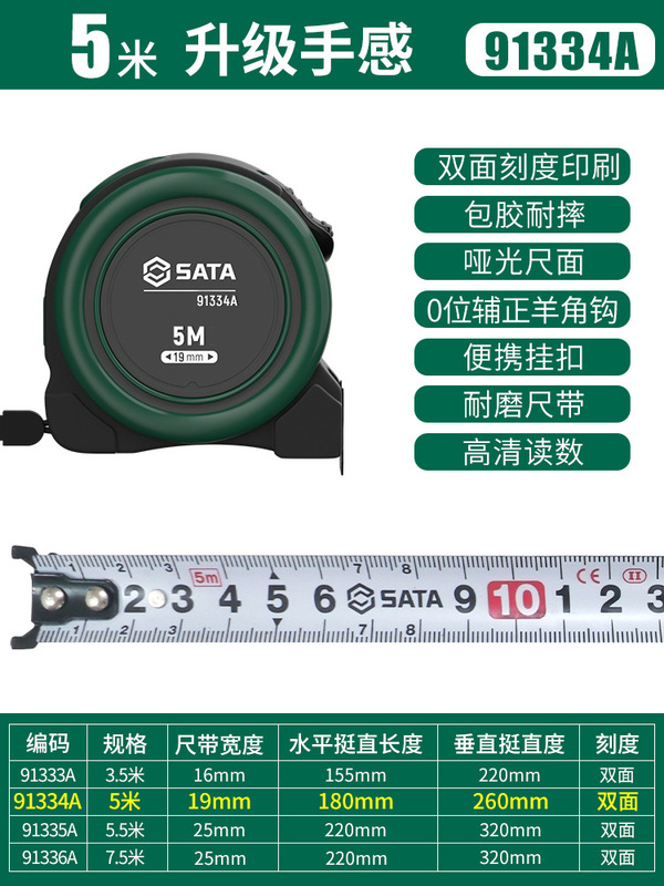 Shida プレミアム巻尺 5 メートル定規高精度耐摩耗性スチール巻尺厚く硬化したボックス定規 2/3/7.5/ 10m|undefined