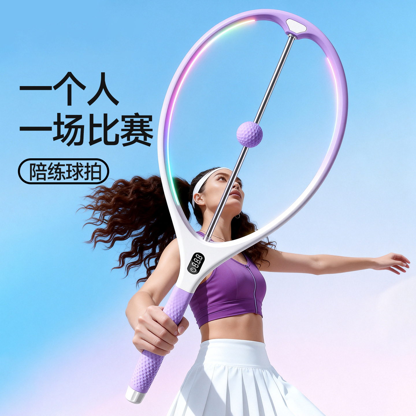 New Tennis Swing Trainer, Whip-Style Racket Accelerator, Hitting Practice Device, Hitting Practice Aid