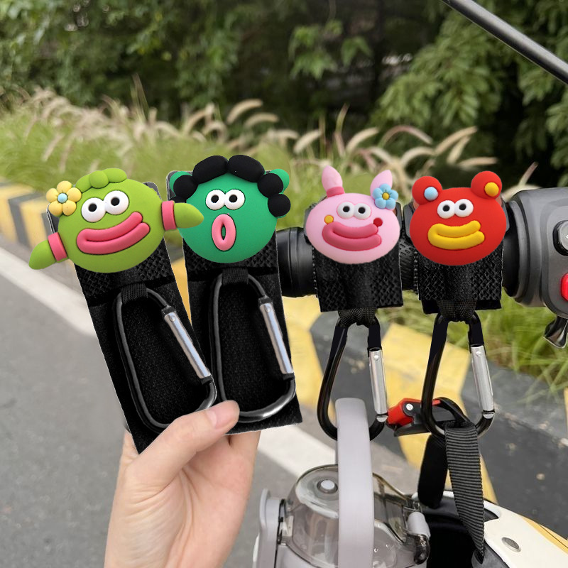 Cerradura de gancho de coche eléctrico frontal universal sin perforaciones lindo divertido de dibujos animados multifunción bicicleta bolso pesado