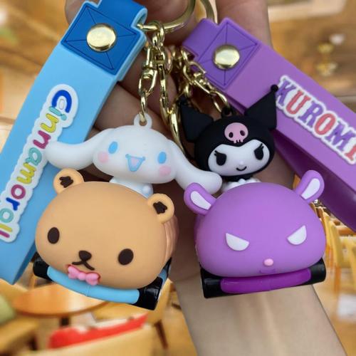 New Sanrio drag car keychain Minso Kuromi cute bag pendant car key chain wholesale