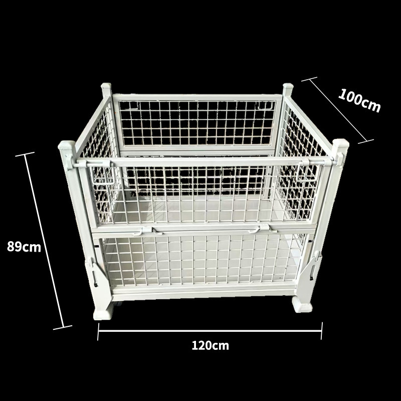 金属折りたたみターンオーバーボックス工場肥厚物流グリッドボックスヘビーデューティ金属ターンオーバーボックスヘビーデューティストレージケージ|undefined