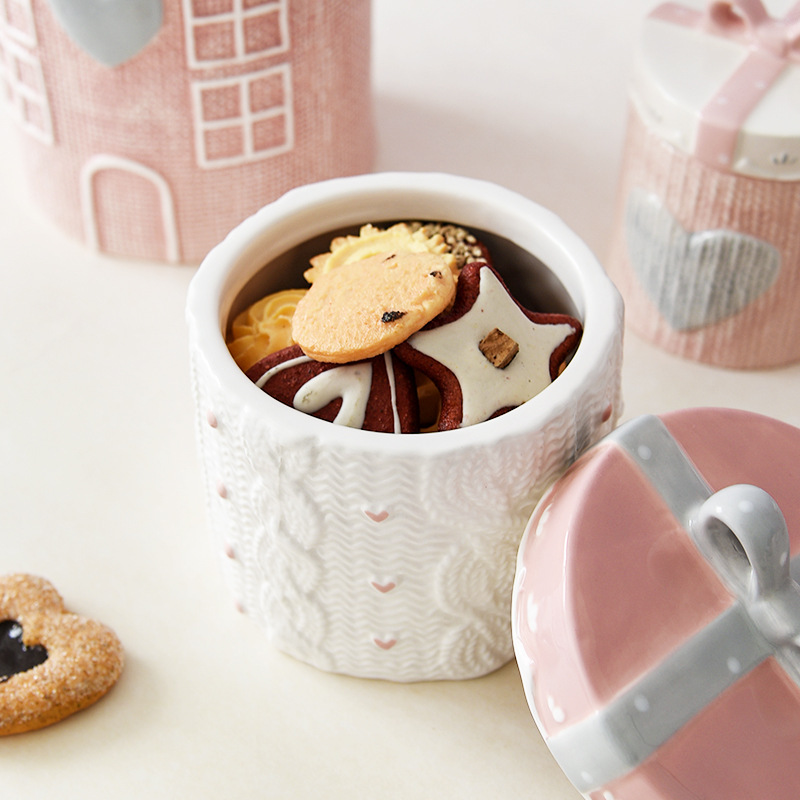 Suéter de punto, tanque sellado de cerámica ecológico, tanque de almacenamiento, tanque de almacenamiento, decoración decorativa, estilo romántico, fábrica recta