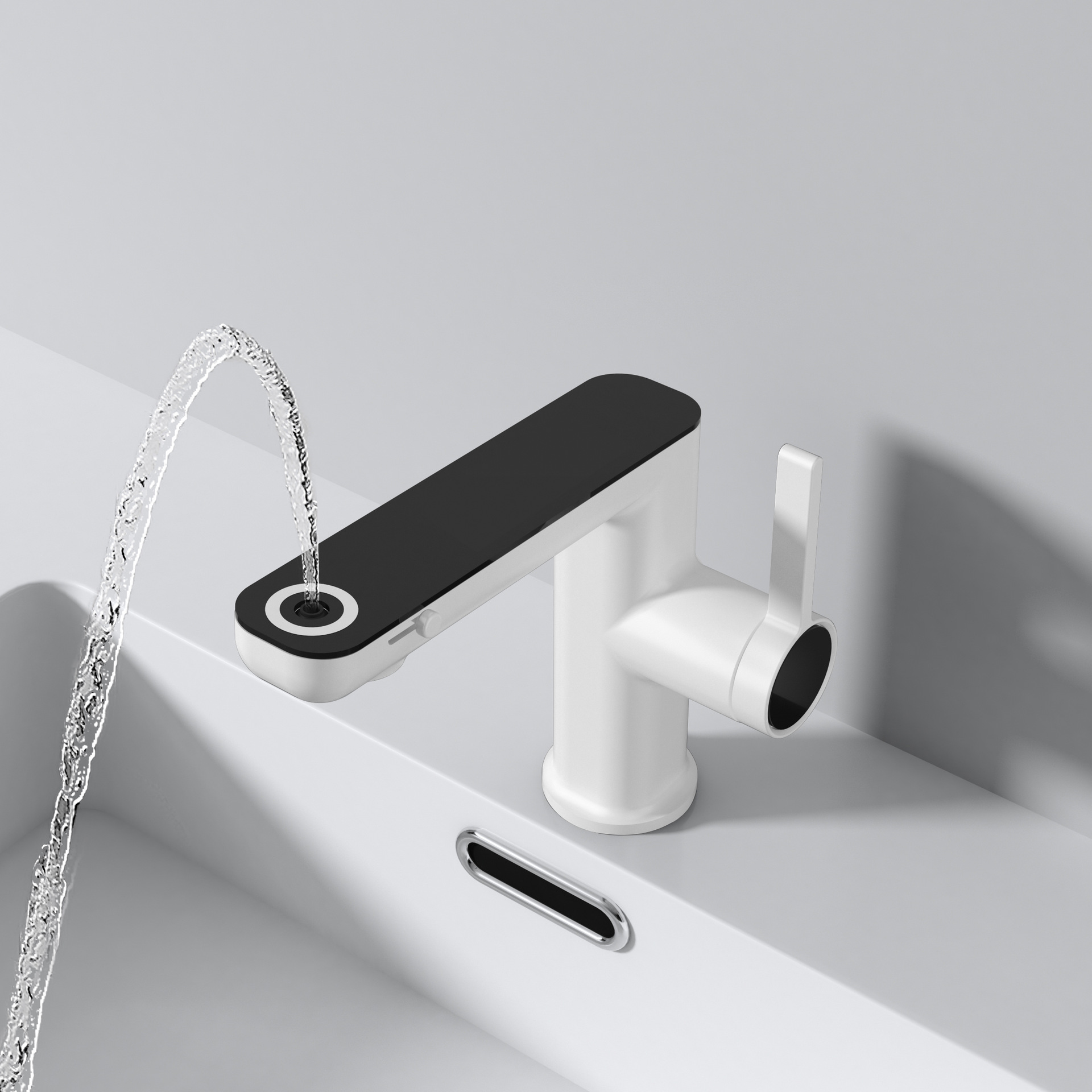 Uno por uno transfronterizo grifo dedicado lavabo de agua fría y caliente cascada de salida de agua de un solo agujero lavabo cuenca grifo