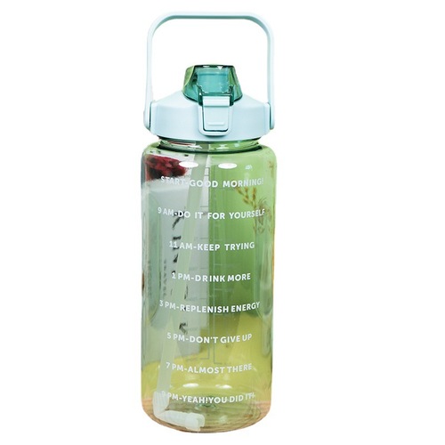 New Product Large Capacity Transparent Plastic Cup Graduated Sports Space Mug Portable Mug with Straw Anti-fall Plastic Water Cup