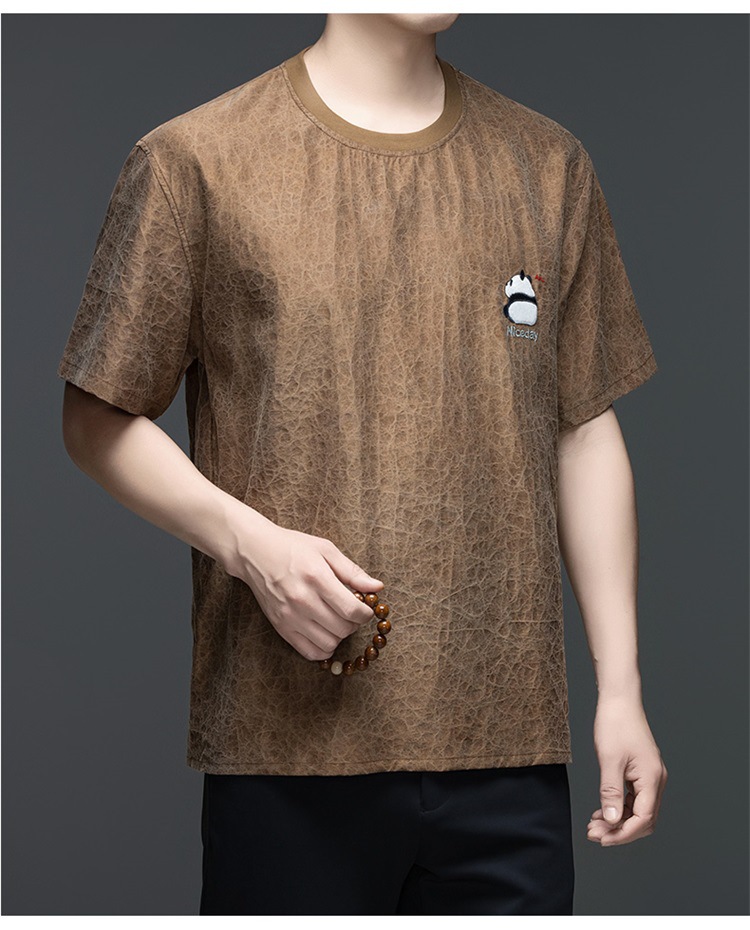 Áo thun nam cổ tròn tay ngắn chất liệu cotton thoáng mát — Màu cà phê SPH8829 chi tiết 9