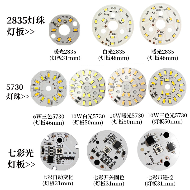 Round LED touch two-color colorful light source