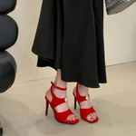 盛夏欧美时尚ing高跟罗马凉鞋 35-40码