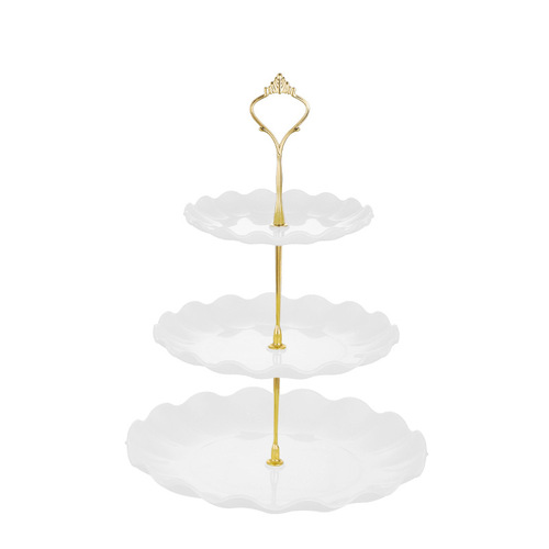European style light luxury three-layer fruit plate dessert table multi-layer cake stand fruit plate tea snack tray dessert table