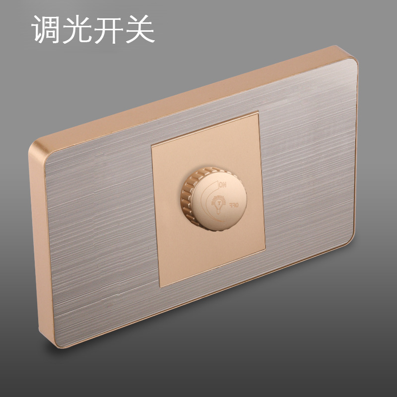 Panel de enchufe de metal estándar estadounidense de acero inoxidable dibujado oro tres agujeros Taiwan conmutador USB suministro directo de fabricantes de enchufes
