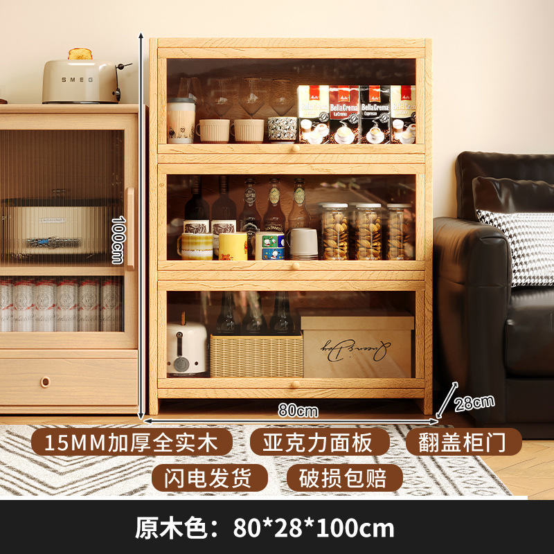 Portavasos de madera de estilo medio, mesa de comedor, estante de almacenamiento de tazas, taza de café, taza de agua, taza de té, armario de almacenamiento a prueba de polvo