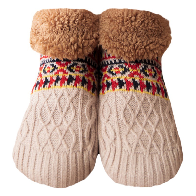 Otoño e invierno calcetines de piso hogar cálido calcetines de confinamiento de las mujeres calcetines de nieve dormir alfombra calcetines zapatillas calcetines de los hombres antideslizantes