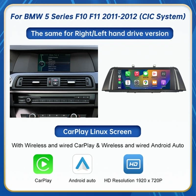 Suitable for Bmw 5 Series Cic Nbt System Wireless Carplay Screen Car Navigation Linux Screen (Car display) - 1025inch-for-bmw-5-series-2011-2012-cic-system-left-hand-drive