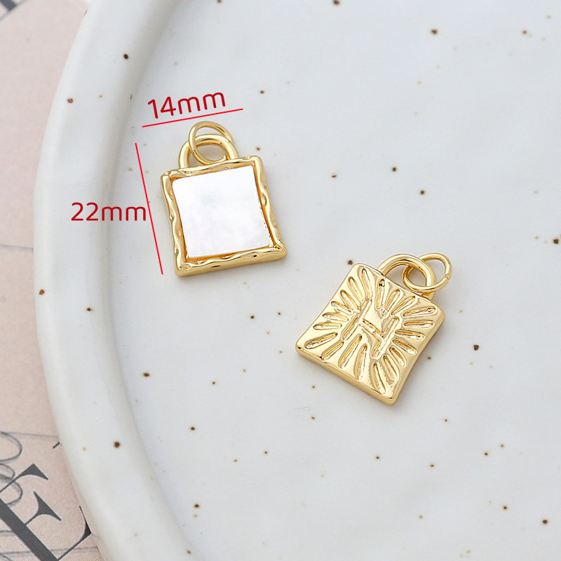 7g Weight Pendant, Earring Findings Jewelry Making Type 18K Gold Plated Plating Material Shell Inlay Material Charms, Bracelets, Necklace, Jewelry Accessories Classification 1 Piece Quantity 14k gold filled, Copper Material Geometric, Bag, Bear, Rose Pattern Plating, Inlay Design Retro Style 1 Piece 14k Gold Filled Copper Shell Geometric Bag Bear Pendant Earring Findings Charms Bracelets Necklace 13