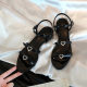 in stock Huizhou Women's Shoes Grape Mother's Love Sandals Women's Sandals and Slippers Double Diamond with Flat Thick Heel Slippers