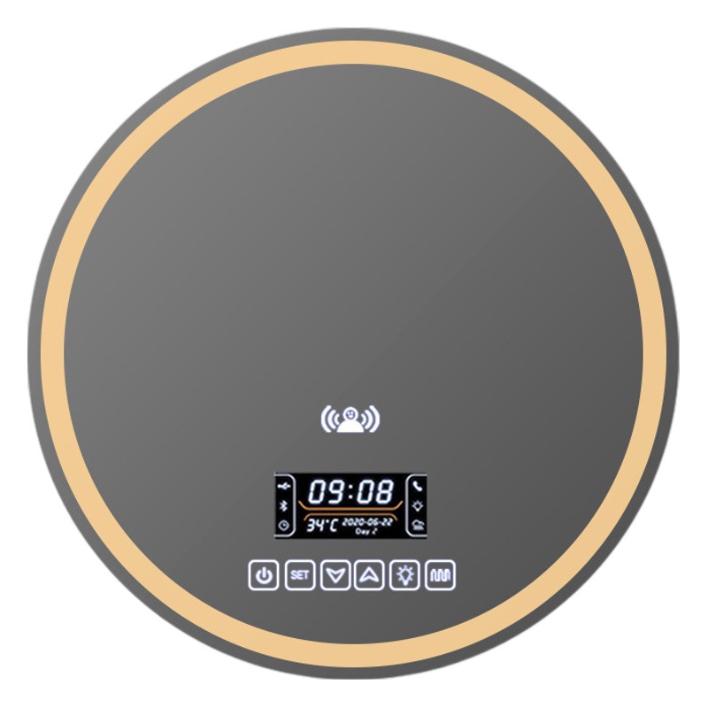 Espejo de baño inteligente LED luminoso espejo de luz redondo con espejo de baño de luz anti-niebla Lavado de Manos baño colgante de pared espejo redondo