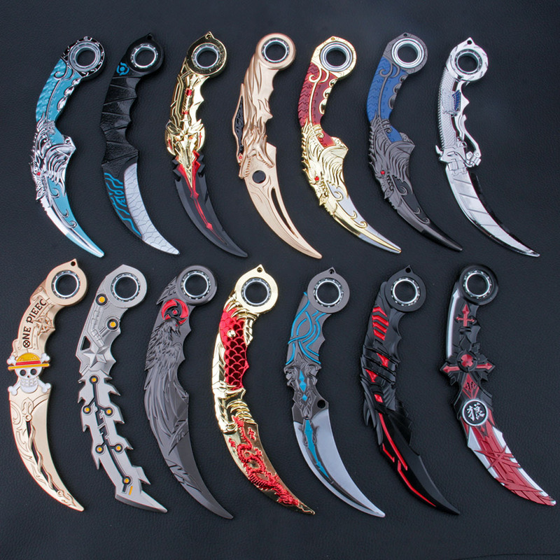 Animation alloy model life and death sniper rotatable gold reading teeth rotating golden dragon alloy weapon not open blade 18cm