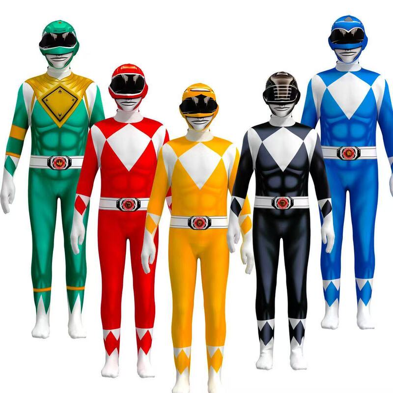 Dinosaur Power Rangers Cosplay Costume Series One-Piece Bodysuit Cosplay Party Halloween Performance Cross-Border