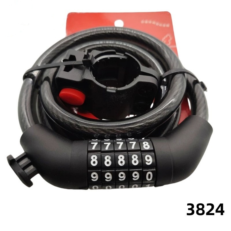 Cerradura de bicicleta cerradura de contraseña antirrobo bicicleta de montaña cerradura de coche portátil batería cerradura de coche eléctrico contraseña de cinco dígitos