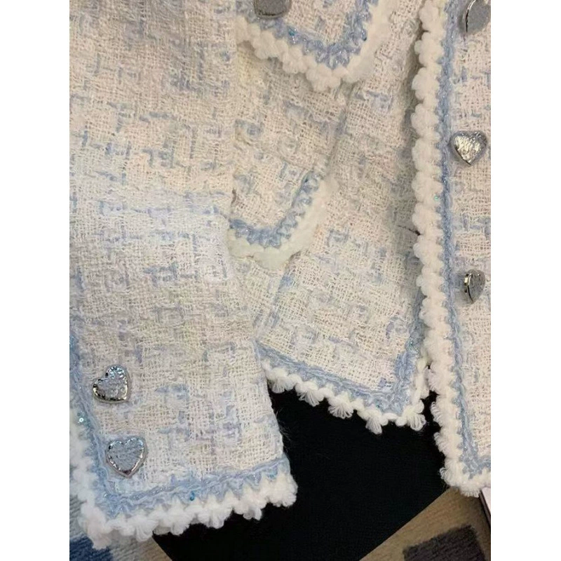 Пальто осенняя модная короткая куртка, стиль Chanel, французский стиль