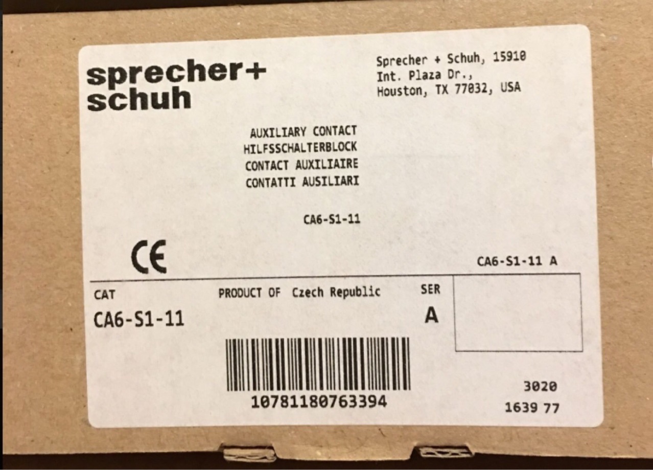 瑞士Sprecher+Schuh接触器CA6