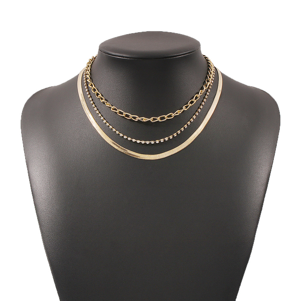 Fashion Geometric Multilayer Chain Stacking Necklace display picture 10