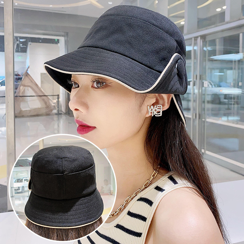 秋冬新款潮牌渔夫帽子女小众渔夫帽开叉檐设计感显脸小优雅盆帽子|undefined