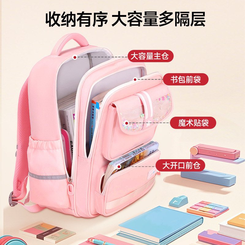 Nuevo bolso escolar de estudiantes de primaria multicapa para niños, protección de espalda portátil para niños y niñas, grado 1 - 3 - 6 de gran capacidad