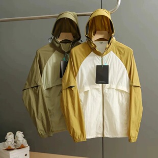 One clothes three wear outdoor functional wind UPF50 detachable sleeve cap summer men's and women's ice sunscreen skin coat